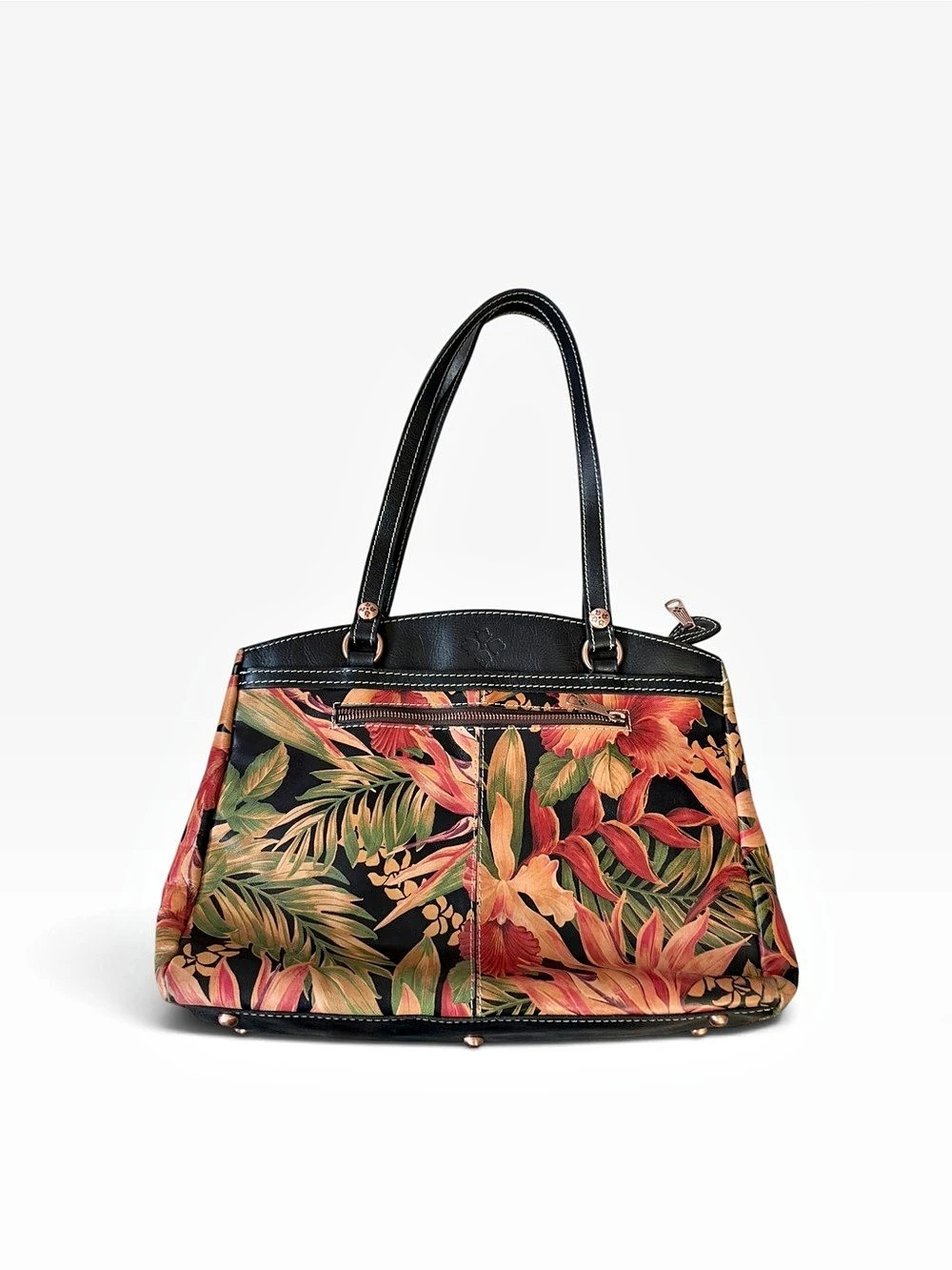Patricia Nash Poppy Tropical Floral Tote in Black & Multicolor Leather - Picture 8 of 12